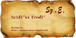 Szlávi Ernő névjegykártya