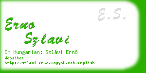 erno szlavi business card